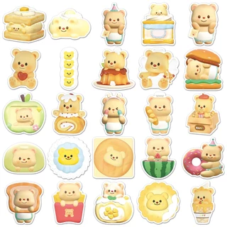 น่ารัก 50 ชิ้น 3D เนยหมีสติกเกอร์กันน้ํา DIY สําหรับโทรศัพท์แล็ปท็อปรถสติกเกอร์ Creative Home Decal7