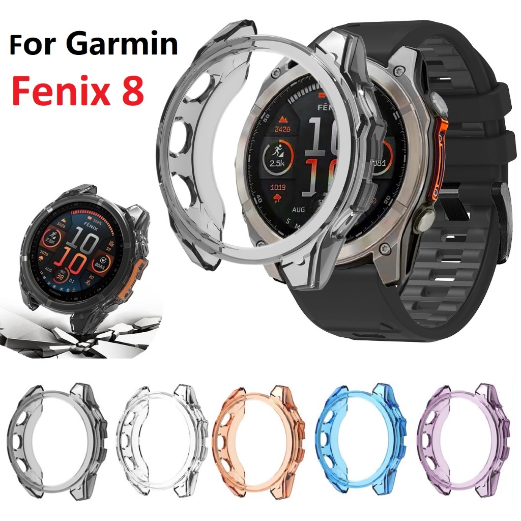 Soft TPU Protector Frame เคส Garmin fenix 8 Case  43mm 47mm 51mm Smart watch Garmin fenix 8 Cover pr