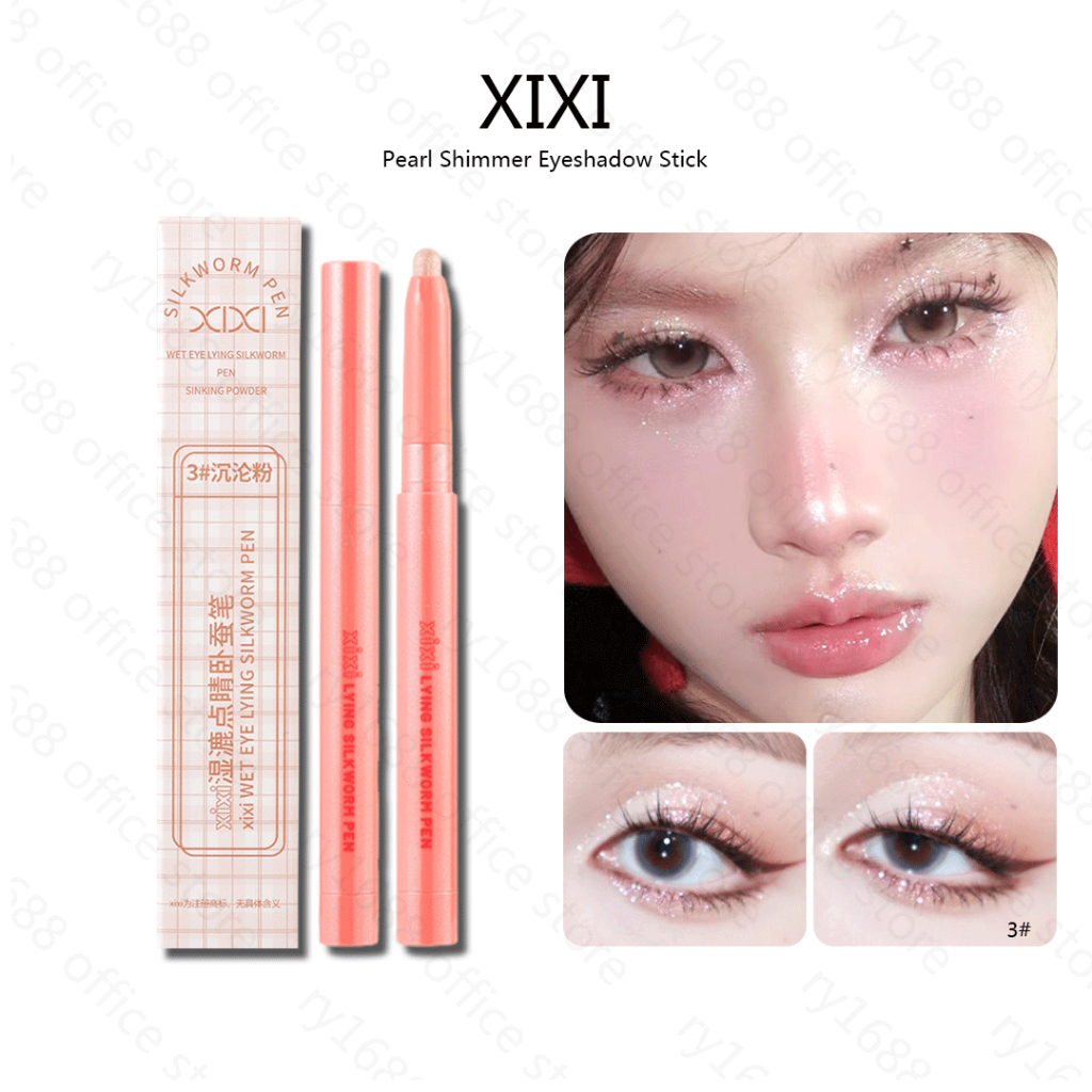 แท่งอายชาโดว์ไข่มุก XIXI ปากกาหนอนไหมเรืองแสงระยิบระยับ ไฮไลท์สติ๊กกันน้ำสีขาวสีชมพู D811