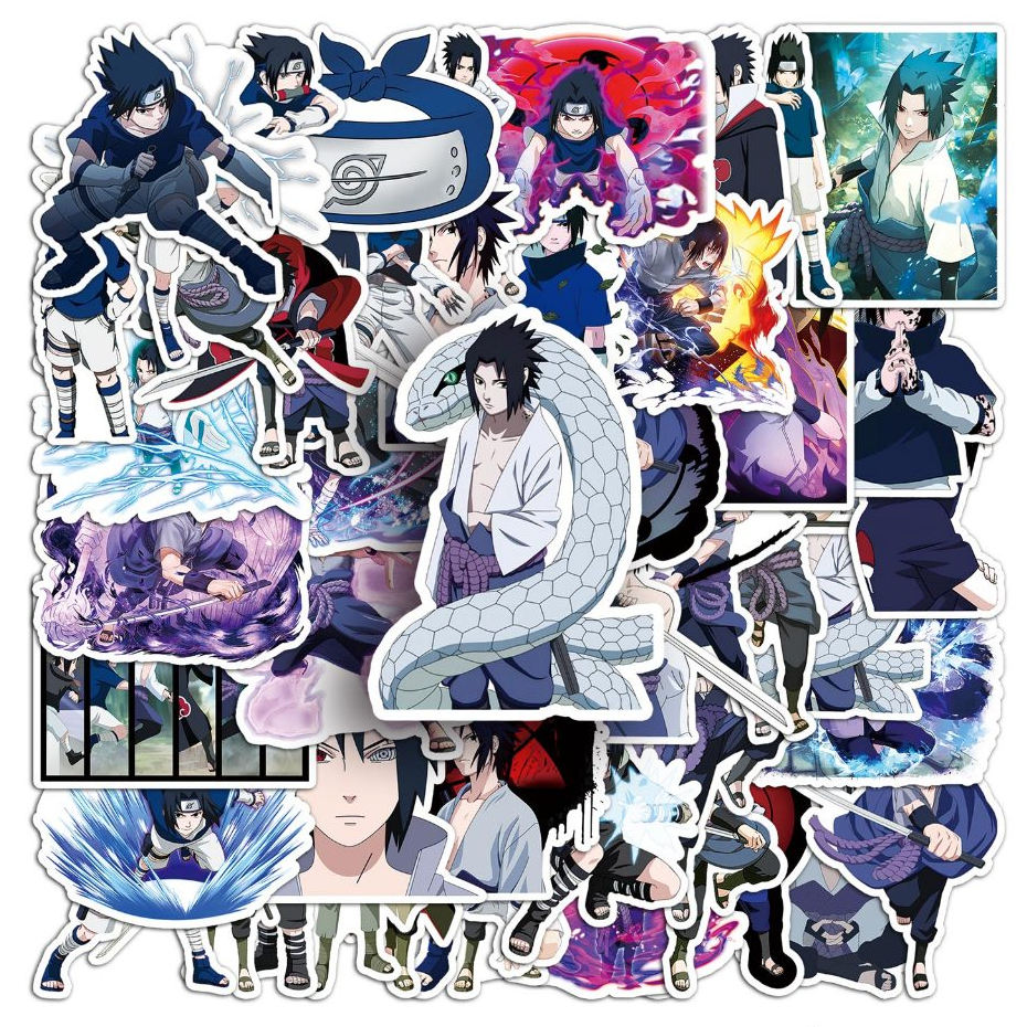 ใหม่ตลก 50 ชิ้น NARUTO Sasuke สติกเกอร์กันน้ํา DIY สําหรับโทรศัพท์แล็ปท็อปรถสติกเกอร์ Creative Home Decal7
