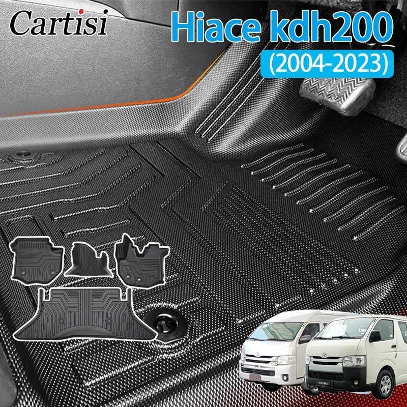 เสื่อ 3D hiace kdh200(2005-2023) พรมรถยนต์ 1st แถวเสื่อเท้าพรมปูพื้นรถพรมสําหรับ toyota hiace commuter