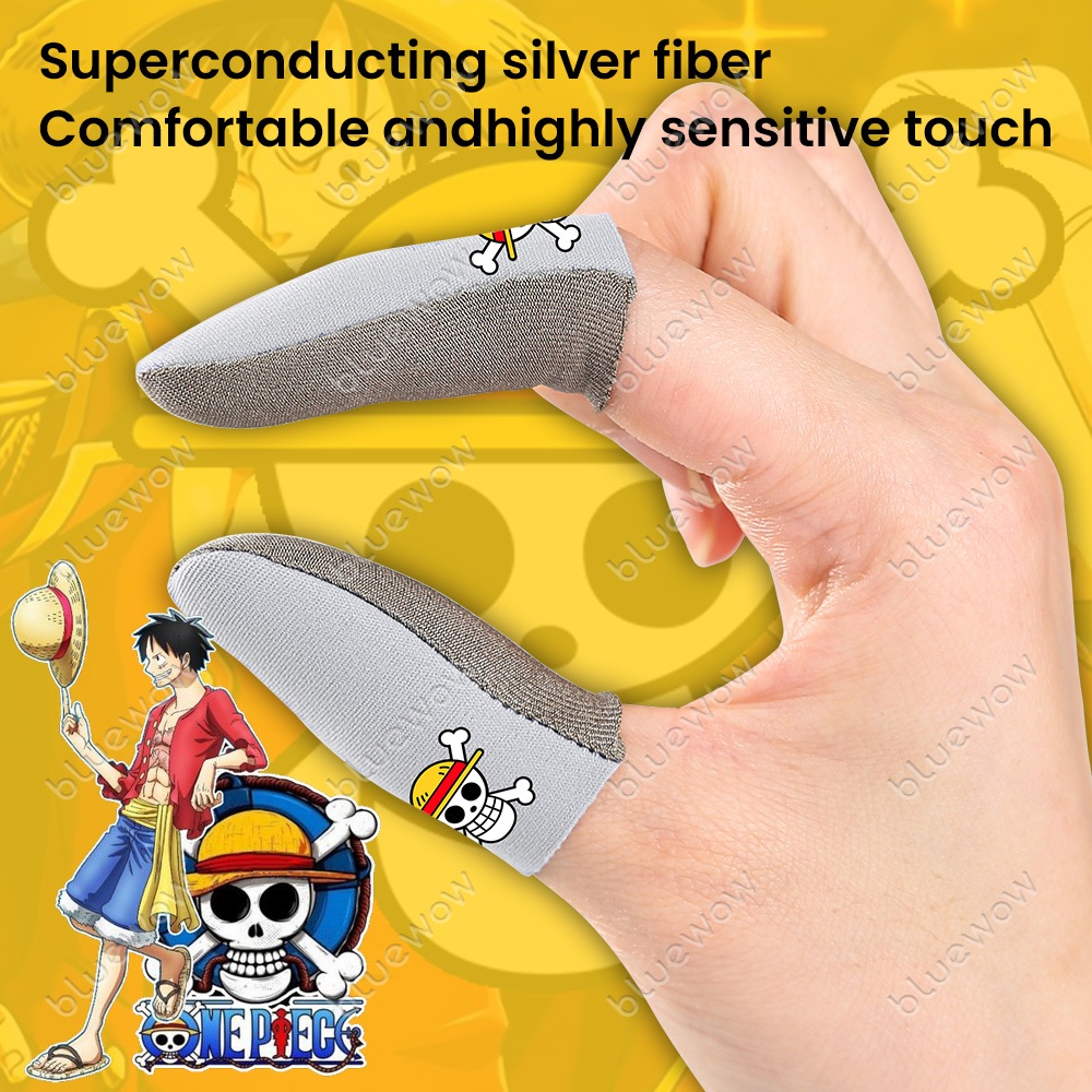 Bluewow One Piece/ฟรี Fire Gaming Finger Sleeve ถุงมือกันเหงื่อโทรศัพท์มือถือแขนหน้าจอสัมผัสตัวควบคุมเกมโทรศัพท์เกม PUBG