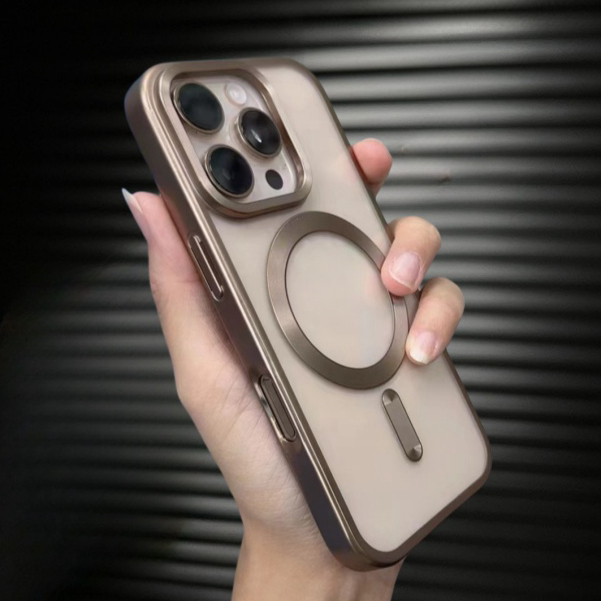 【Matte edge /Transparent tpu soft case/Titanium Desert】เคส compatible for iPhone 16 pro max case