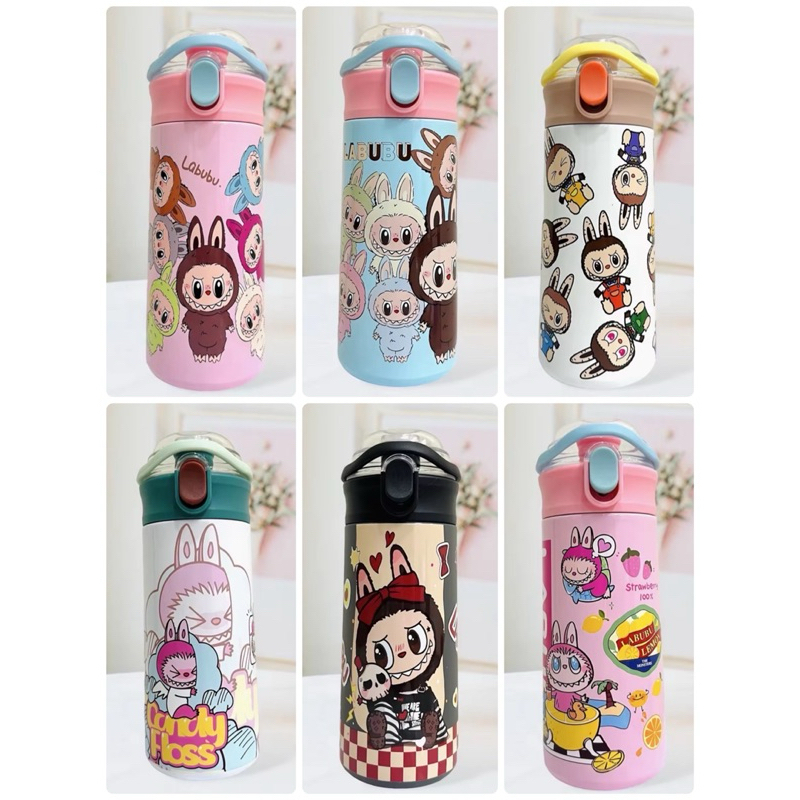 กระติกน้ํา มีหูหิ้ว เนื้อสแตนเลส 304 พร้อมหลอด 500มล หุ้มฉนวน ส่งจากไทย