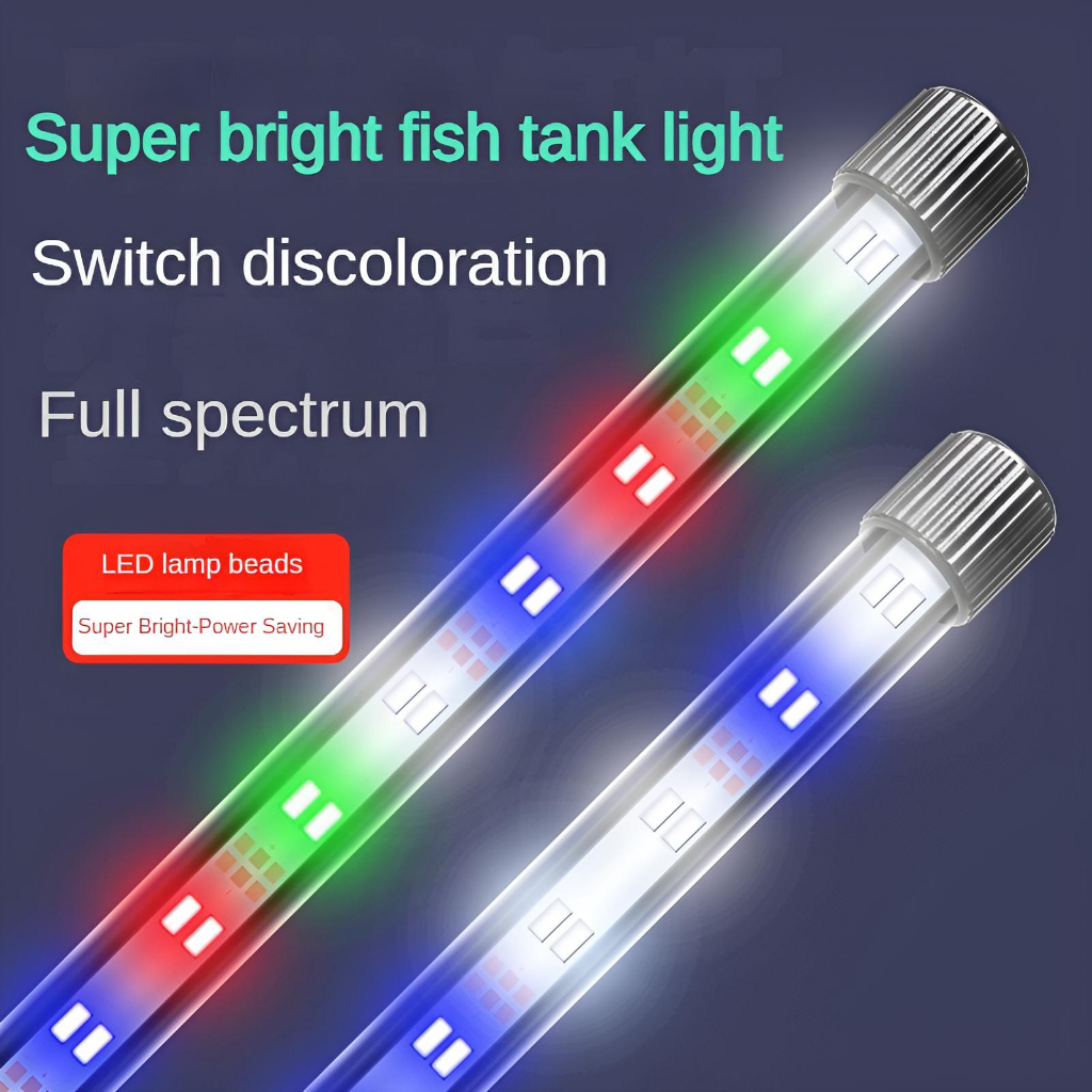 Professional Aquarium LED Full Spectrum Fish Tank Light, RGB เปลี่ยนสีกันน้ําความสว่างสูง