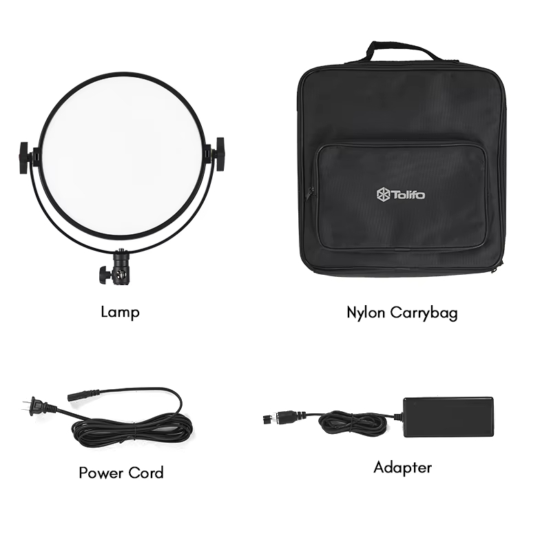 Tolifo Professional Studio Video Lighting RS60RGB RGB LED Video Light Round Panel Soft Fill Light