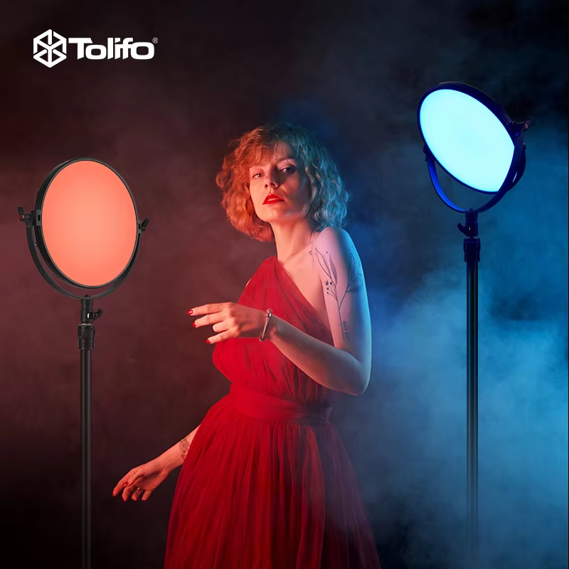 Tolifo Professional Studio Video Lighting RS60RGB RGB LED Video Light Round Panel Soft Fill Light