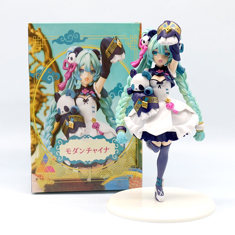 18ซม.ใหม่อะนิเมะhatsune MikuรูปPanda National Wind Pvcเครื่องประดับอะนิเมะอุปกรณ์ต่อพ่วงCreativeสะสมของเล่นสําหรับของขวัญเด็ก