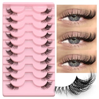 Groinneya Half Eye Lashes ครึ่งขนตานุ่มธรรมชาติ Clear Band L…