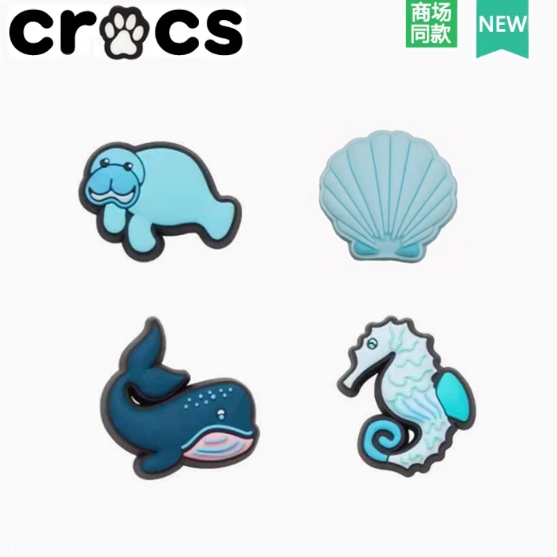 Crocs Hole รองเท้ารองเท้าดอกไม้รองเท้าหัวเข็มขัดของแท้ Carlo Chi รองเท้าอุปกรณ์ตกแต่ง Zhibixing Underwater World Seahorse