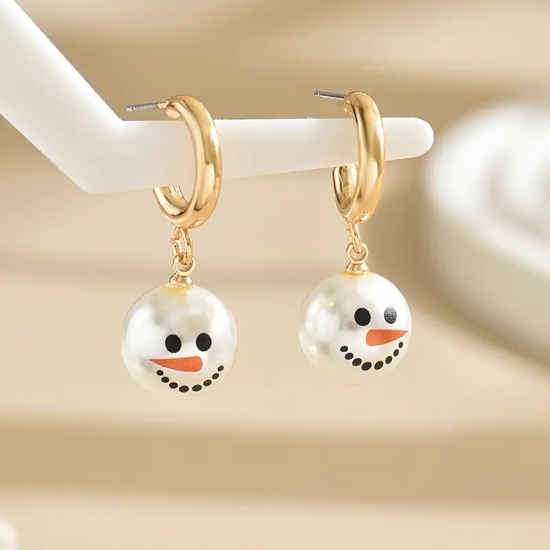 Merry Christmas ต่างหู Snowman Xmas ต่างหูสําหรับผู้หญิงแฟชั่นเครื่องประดับของขวัญ