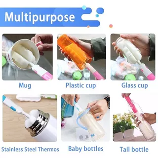 แปรงฟองน้ําด้ามยาวสําหรับทําความสะอาดขวดนม ขวดสูญญากาศ แก้ว เครื่องแก้ว ชุด 1 ชิ้น
