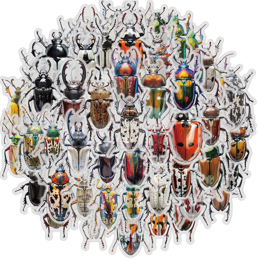 [สติกเกอร์ขนาดใหญ่] 50 ชิ้น PET Beetles แมลงสติกเกอร์สําหรับ Notebooks เครื่องเขียน Kscraft สมุดภาพ Scrapbooking วัสดุของเล่นเด็ก