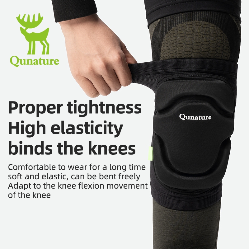 Qunature สนับเข่า EVA Soft Padding หนาเล่นสกีกันกระแทกขี่จักรยานอุปกรณ์ป้องกันกีฬา