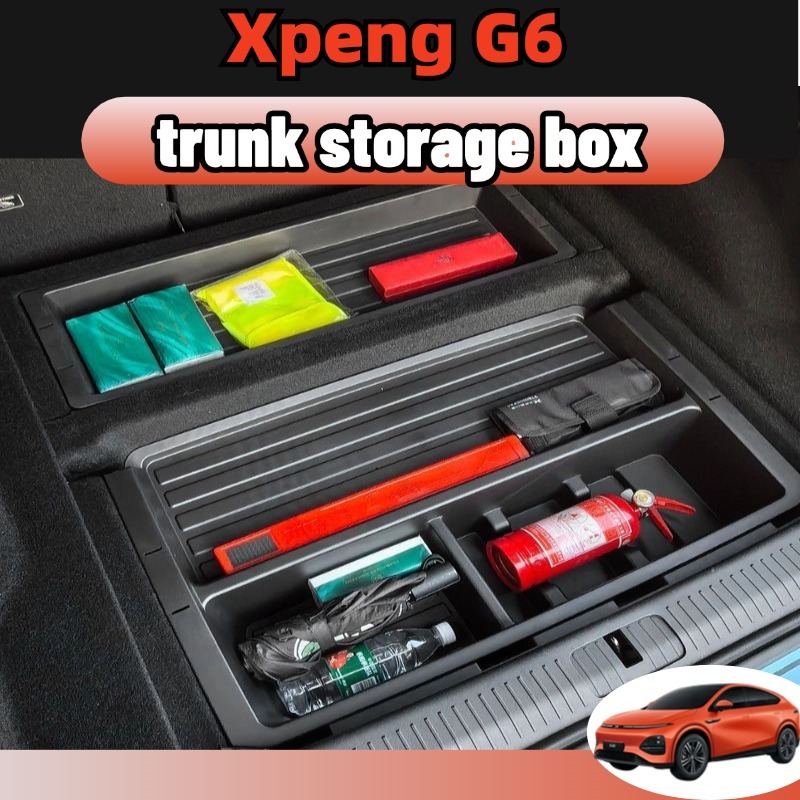 Xpeng g6 2024-2025 อุปกรณ์จัดระเบียบรถยนต์ กล่องเก็บของ กล่องอเนกประสงค์ ลังเก็บของพลาสติก ท้ายรถ ของแต่ง ชุดแต่ง pp accessories – โปรปัง
