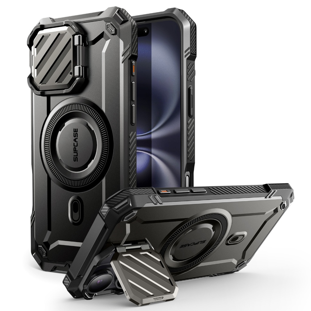 Supcase UB Mag XT สําหรับ iPhone 16 กรณี 6.1 2024 พร้อมฝาครอบกล้องรองรับ MagSafe ในตัว Kickstand ทหารเกรดป้องกัน Heavy Duty ทนทานเคสโทรศัพท์แม่เหล็ก