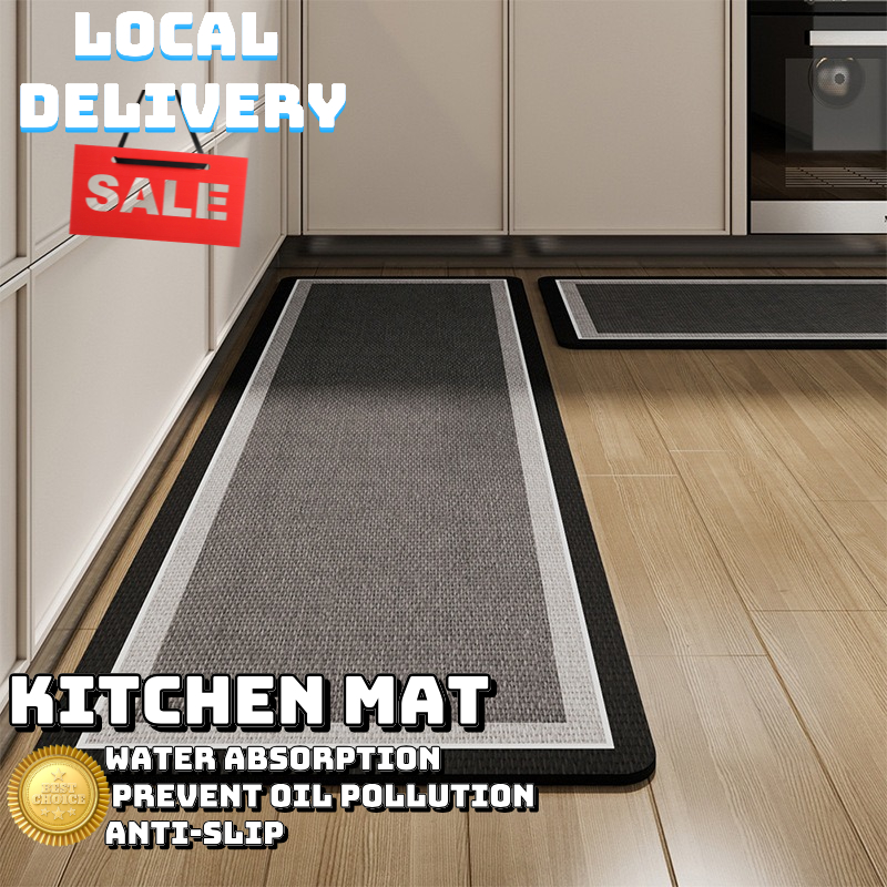 พรมห้องครัว วัสดุโคลนไดอะตอม สไตล์เรียบง่ายขั้นสูง ขนาด 40x60cmถึง 40x120cm เป็นมิตรกับสิ่งแวดล้อม มีสุขภาพดี และไม่มีกลิ่น ทนต่อคราบน้ำมัน ดูดซับได้สูง และทำความสะอาดง่าย พรมเช็ดเท้า พรมเช็ดเท้าห้องน้ำ พรมห้องน้ำ พรมปูพื้นห้องน้ํา