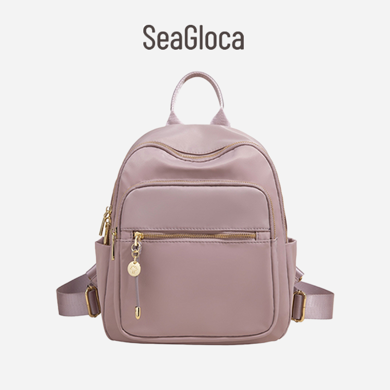 Seagloca กระเป๋าเป้สะพายหลังอาวุโสเวอร์ชั่นเกาหลีใหม่แฟชั่นกระเป๋าเดินทางความจุขนาดใหญ่ผ้า Oxford สีอ่อนสําหรับผู้หญิง NO 1966