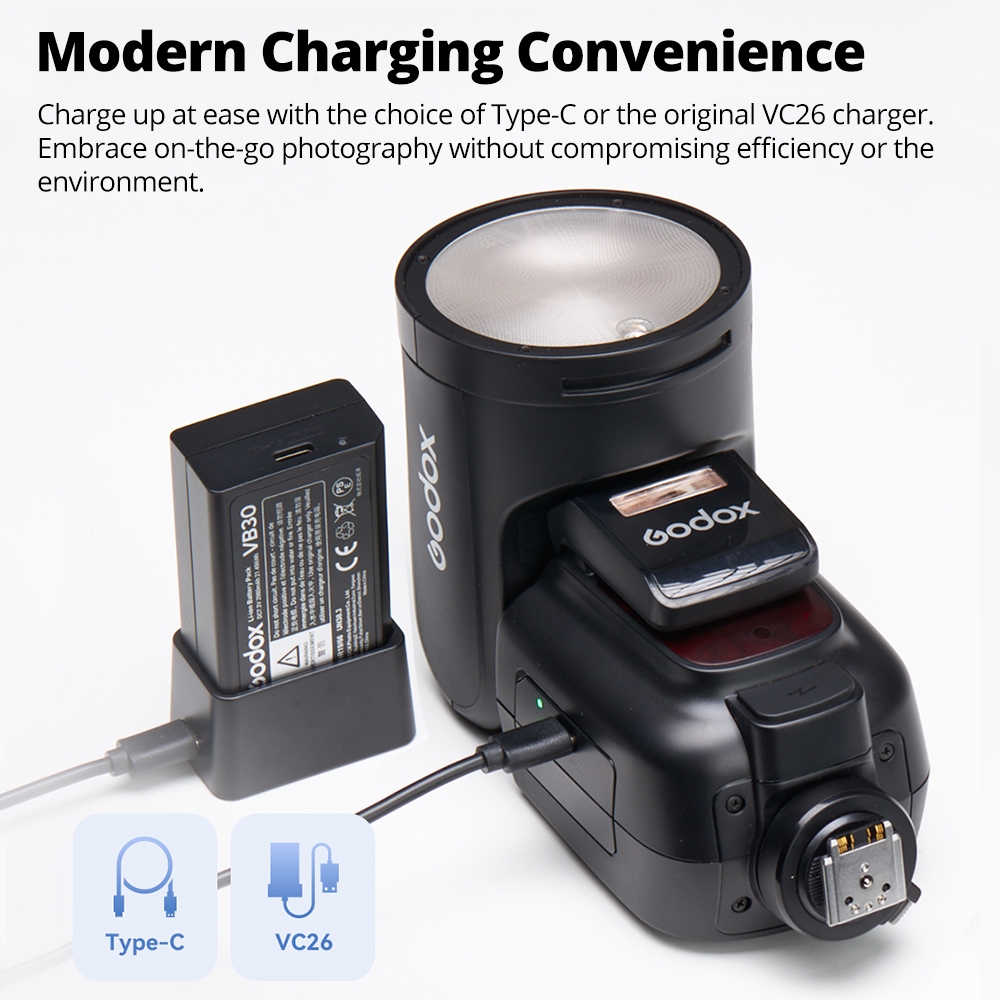 Godox V1 / V1 Pro Speedlight TTL HSS 1/8000s กล้องหัวกลม Li-ion แฟลช Speedlite 2.4G ไร้สาย - รูปที่ 6