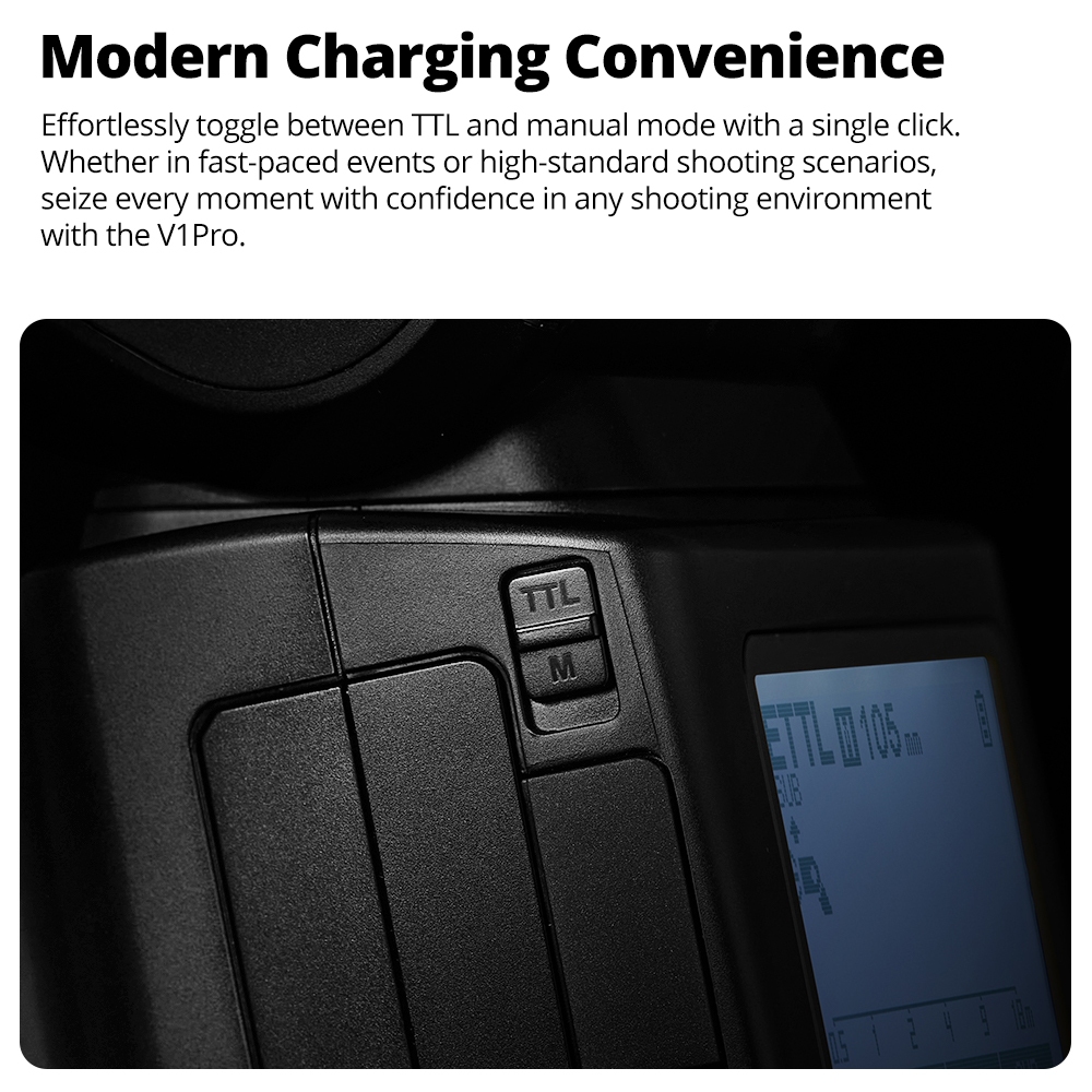 Godox V1 / V1 Pro Speedlight TTL HSS 1/8000s กล้องหัวกลม Li-ion แฟลช Speedlite 2.4G ไร้สาย - รูปที่ 7