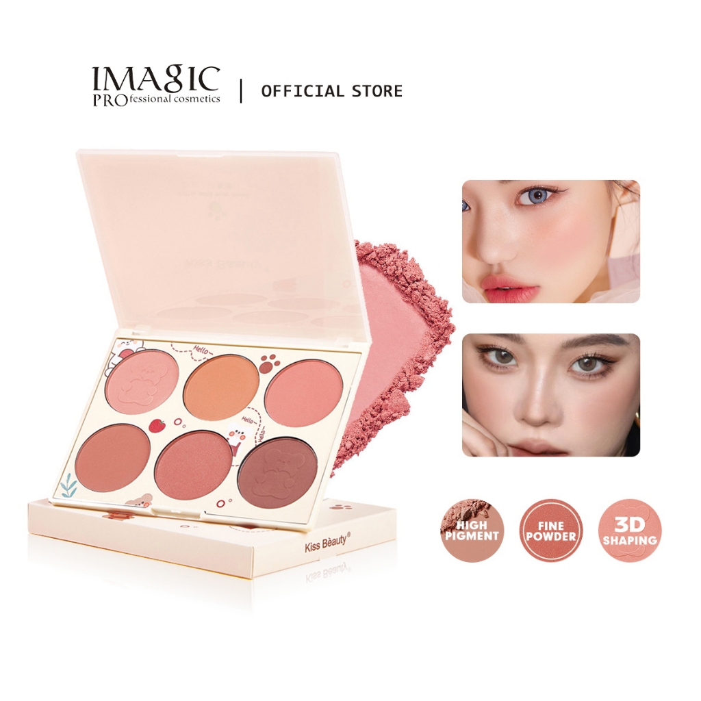 Imagic บลัชออนพาเลท คอนทัวร์ ธรรมชาติ กันน้ํา 6 สี