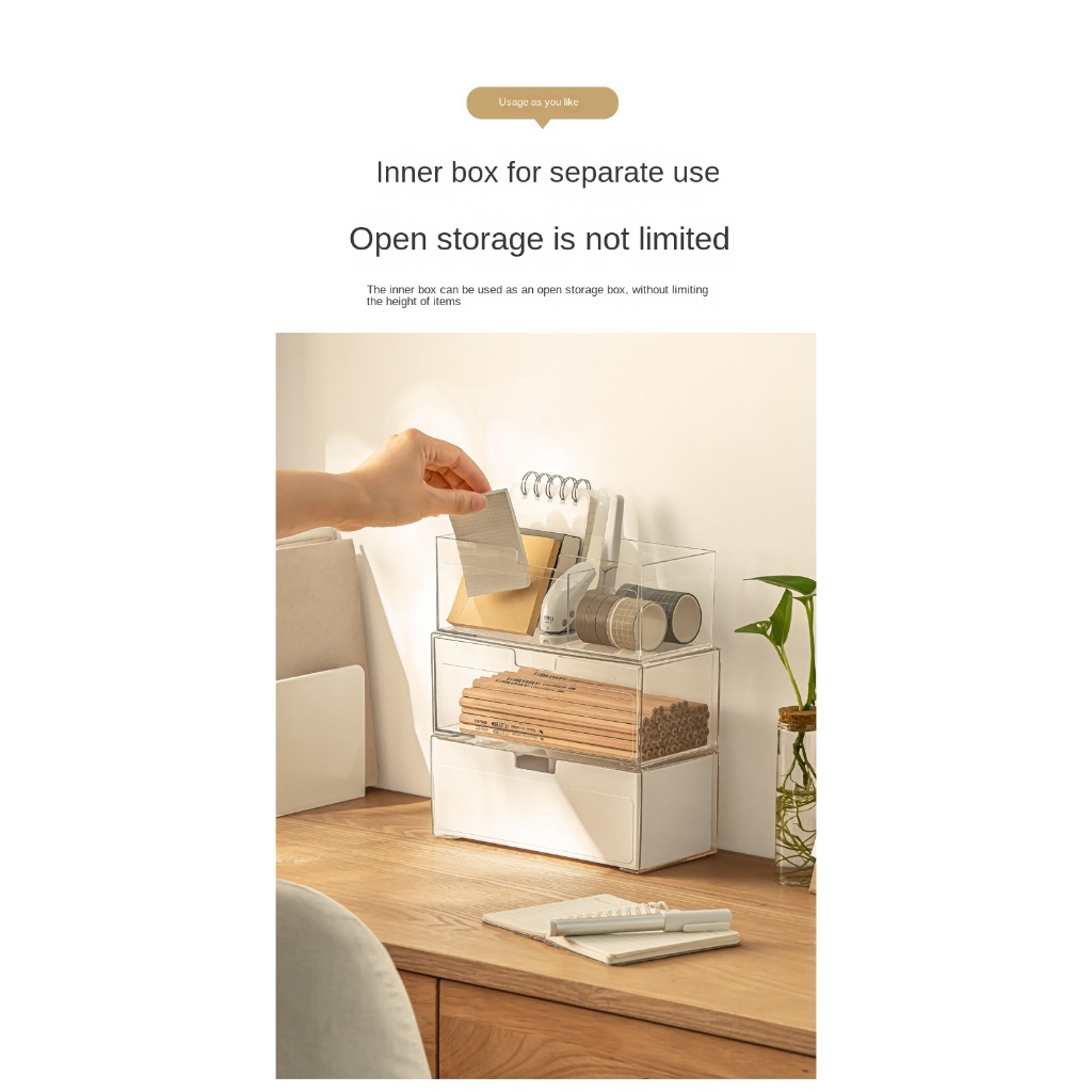 【Ready Stock+Fast Shipping】Bekahome ตู้ออแกไนเซอร์วางซ้อนกันได้แต่งหน้าออแกไนเซอร์ถาดที่มีลิ้นชักกล่องเก็บที่สามารถเคลื่อนย้ายพาร์ทิชันสําหรับตู้ห้องน้ําผนังโต๊ะเครื่องแป้ง - รูปที่ 2