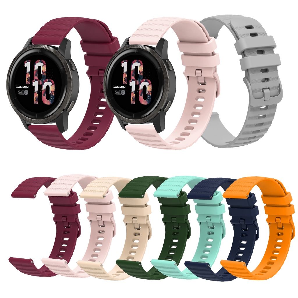 18 มม.20 มม.22 มม.ซิลิโคนสําหรับ Garmin Venu3 Venu2 Venu3s/Vivoactive 3 4 5 3s 4S 40 มม.45 มม./vivomove3 3s HR/Venu 2 32s 3s 3s 41 มม.46 มม.สายรัดข้อมือรูปแบบคลื่นสร้อยข้อมือกีฬา