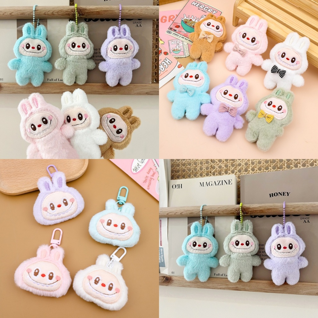 Sthb น่ารัก Labubu ตุ๊กตาของเล่นการ์ตูนมอนสเตอร์จี้ตุ๊กตานุ่ม Plushies พวงกุญแจพวงกุญแจรถกระเป๋าเป้สะพายหลังกระเป๋าตกแต่ง TH