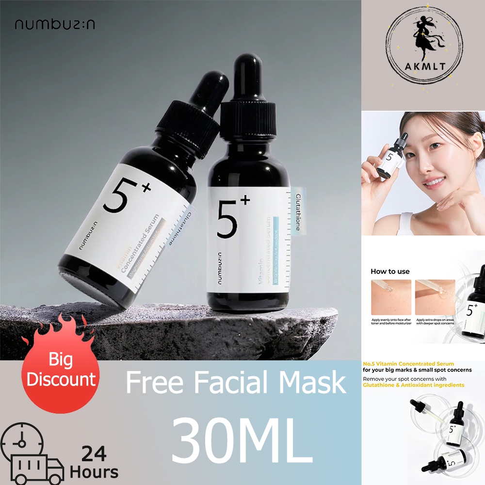 Numbuzin No.5+ Concentrated Vitamin Serum 30 ml เซรั่ม เซรั่มบํารุงผิวหน้า เอสเซนส์