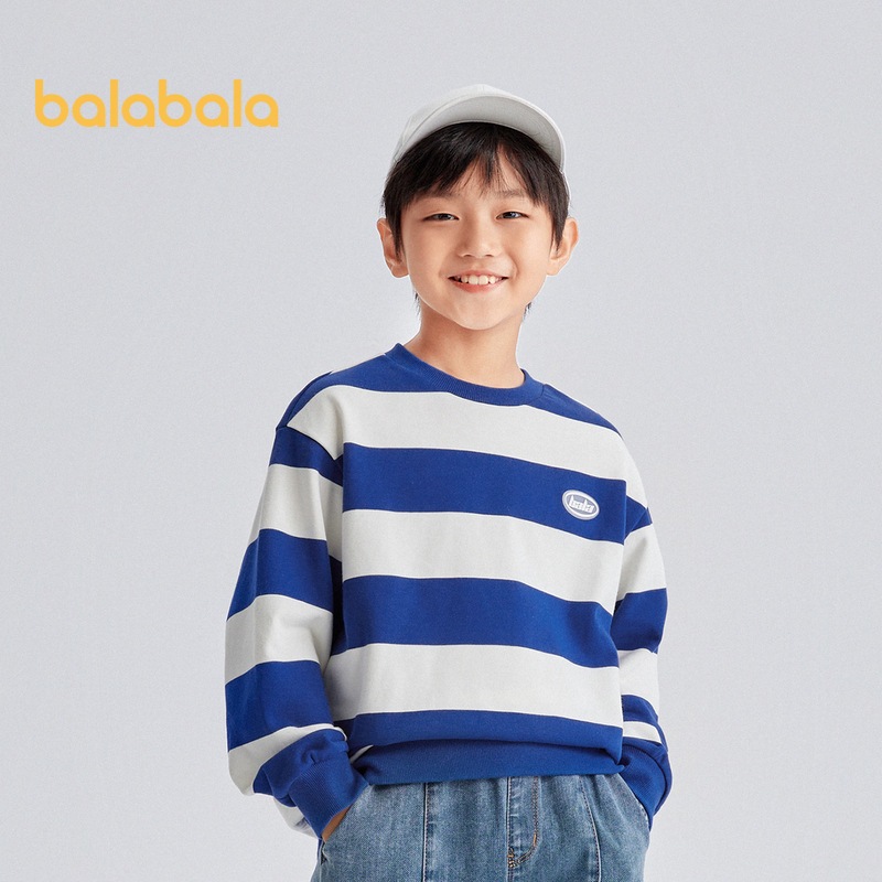 Balabala Kids Sweatshirt Boys 2024 ฤดูใบไม้ร่วงใหม่กลางเด็กใหญ่แฟชั่นลายแขนยาวเด็กยอดนิยมอเนกประสงค์อินเทรนด์