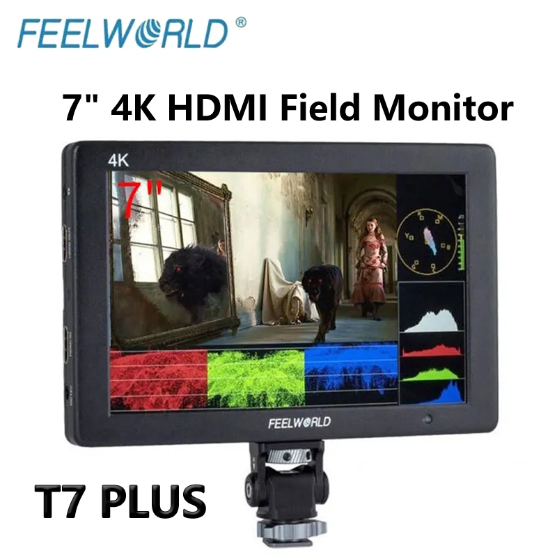 Feelworld T7 PLUS 7 นิ้ว IPS 1920x1200 3D LUT 4K HDMI การเปิดรับแสงที่แม่นยําสําหรับการถ่ายภาพวิดีโอ