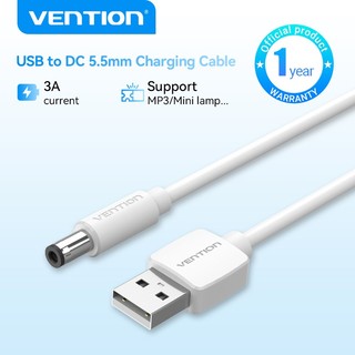 Vention สายชาร์จ USB to DC 5.5 มม. USB to DC 3.5 มม. แบบส้อมปรับแต่งสําหรับลําโพง MP3