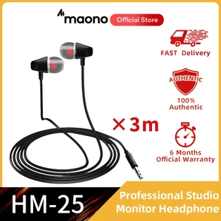 หูฟัง MAONO HM-25, สายไร้พันกัน, แบบมีสายอินเอียร์โลหะพร้อมเสียงเบสขับเคลื่อน, หูฟังพร้อมแจ็ค 3.5 มม., หูฟังMH-25 สําหรับสมาร์ทโฟน, เครื่องเล่น Mp3, แท็บเล็ต