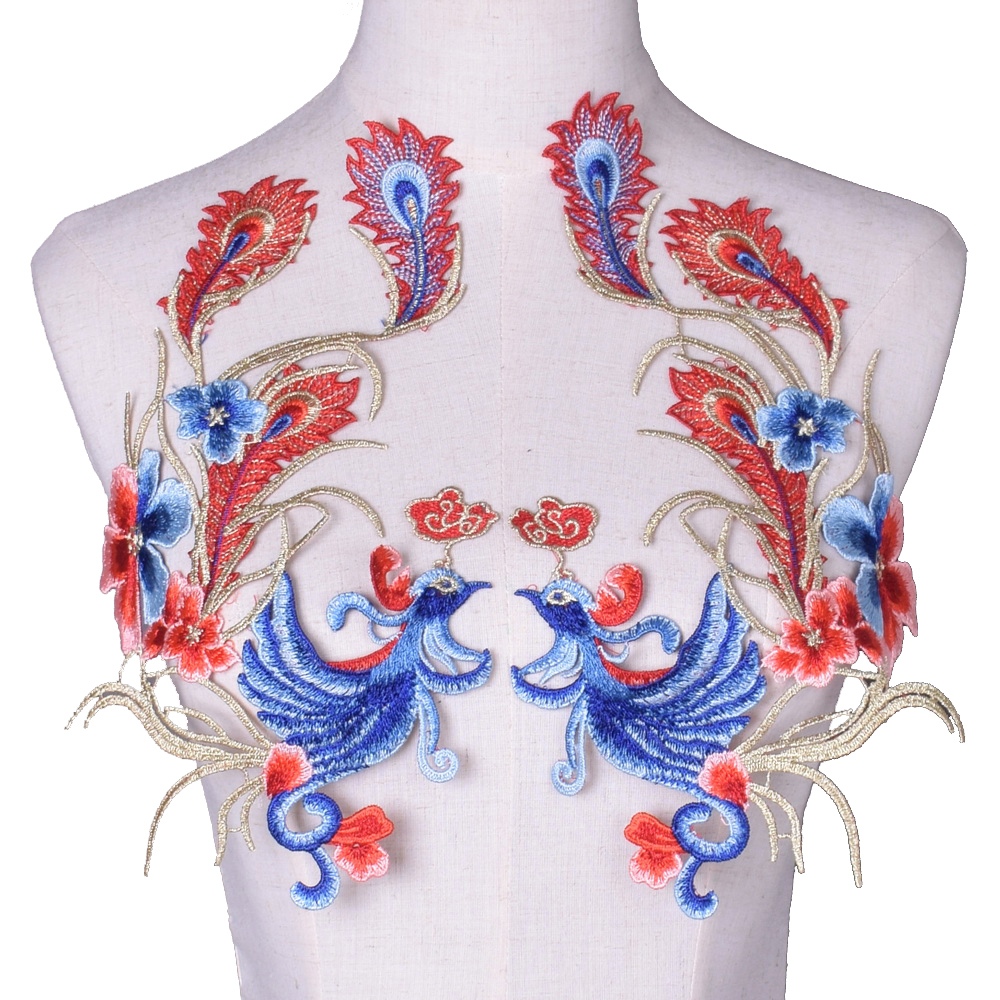 ปักแพทช์เจ้าสาวลูกไม้เย็บแพทช์นกซ่อม32 * 23ซม