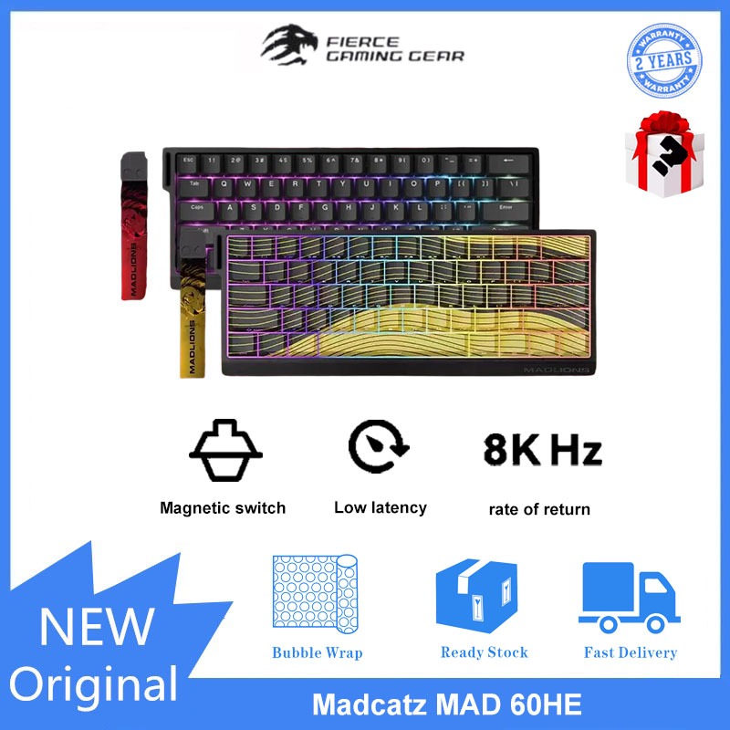 Madcatz MAD 60 HE สวิตช์แม่เหล็กแบบมีสาย คีย์บอร์ดเชิงกลแบบถอดเปลี่ยนได้ร้อน