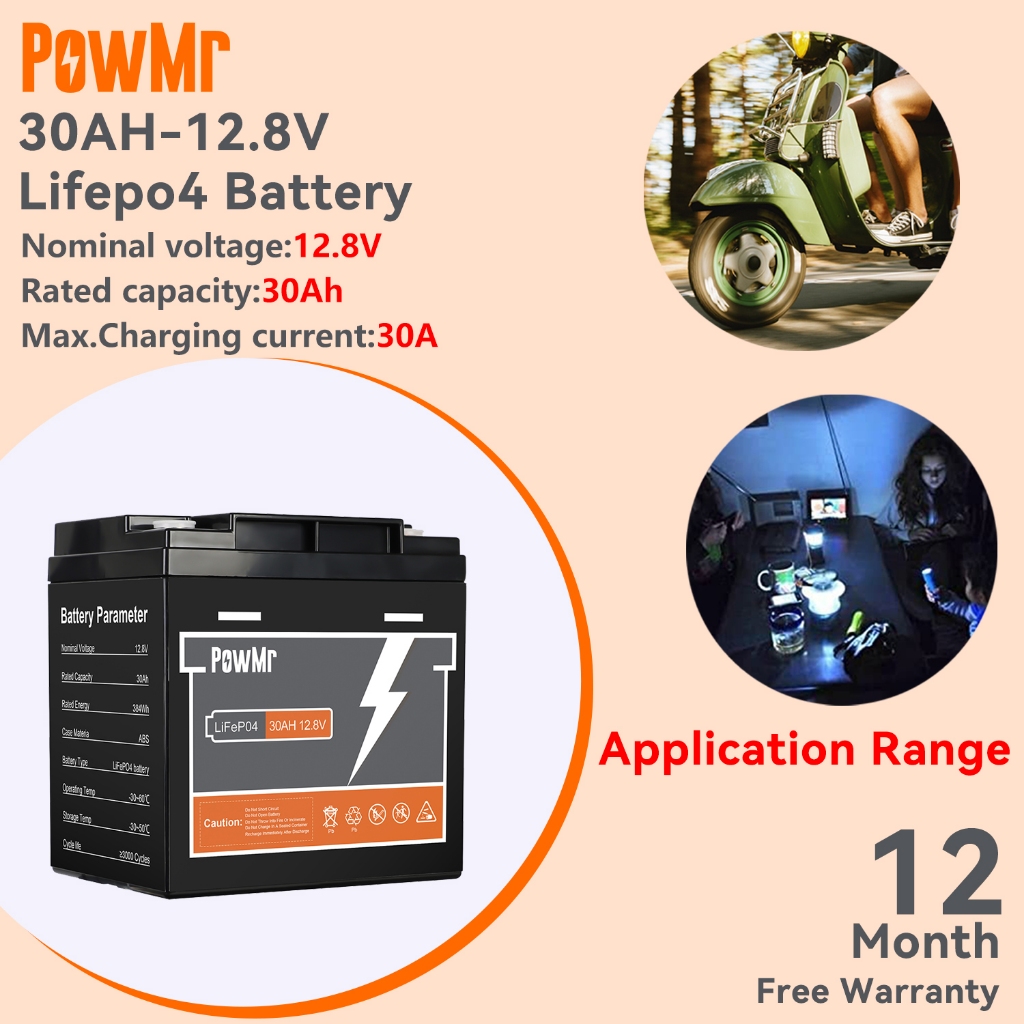 พาวมิสเตอร์ 12V 30AH ​​​​แบตเตอรี่ ชีวิตปอ4 แบตเตอรี่แสงอาทิตย์ แบตเตอรี่ Ebike แบตเตอรี่รถยนต์ประสิทธิภาพสูง ป้องกัน บีเอ็มเอส ในตัว พลังงานแท้ 100% อายุ 10 ปี ได้ถึง 4 ชุด