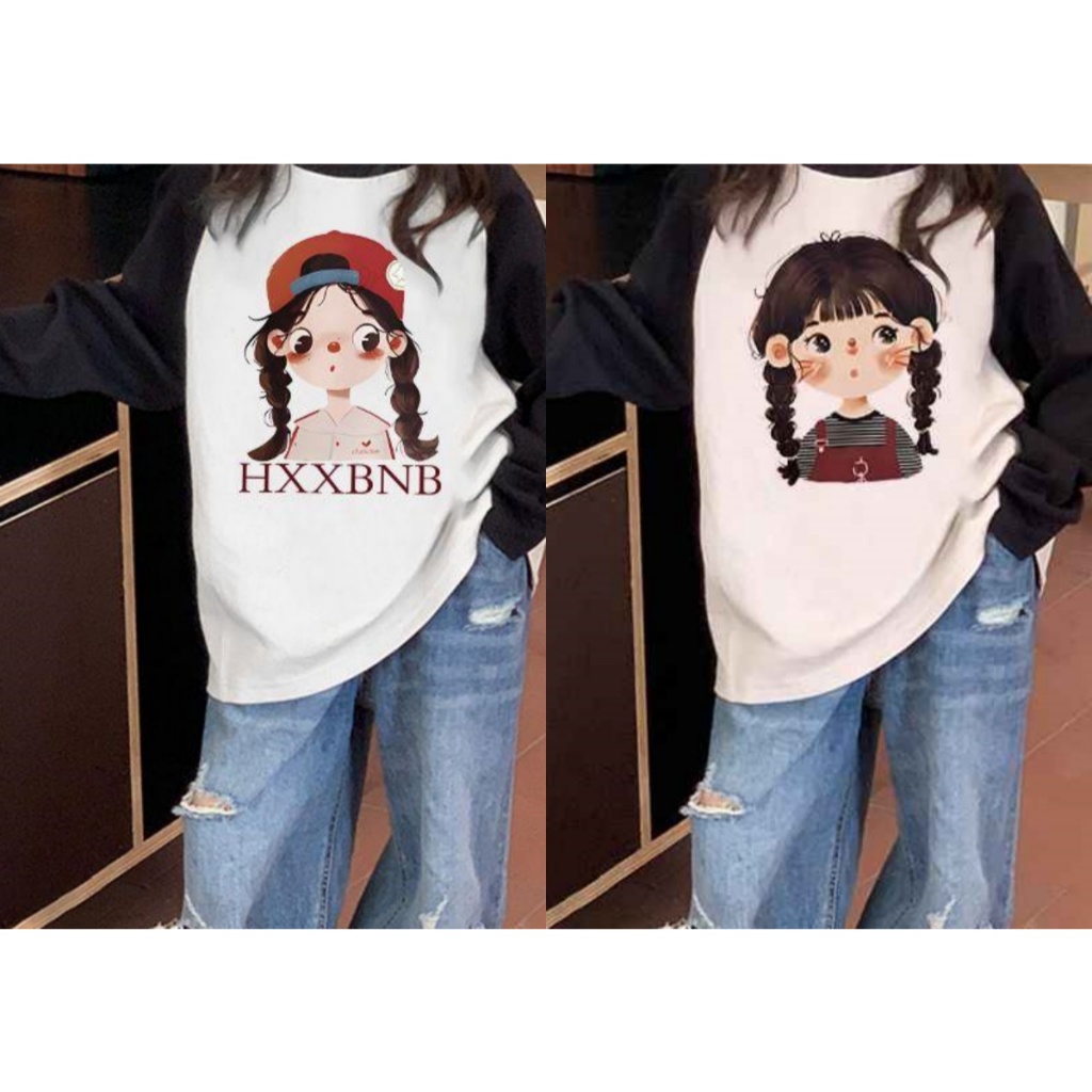 เด็กใหญ่เสื้อยืดการ์ตูนพิมพ์บางแขนยาวเสื้อยืดเสื้อเด็กทารกหญิงเสื้อดูดซับเหงื่อ ที่รัก แม่[ขนาด90-150]