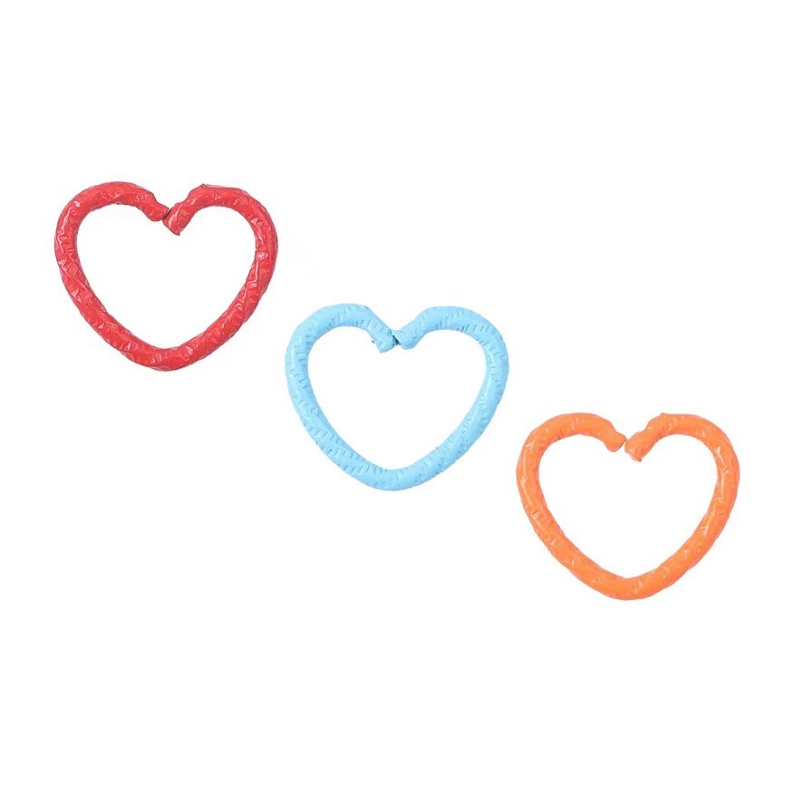 50-100ชิ้นหัวใจรักประเภทเปิดแหวนนูนพวงหรีดเครื่องประดับ ทําเอง อุปกรณ์เสริมขนาดเล็กเชื่อมต่อหัวเข็มขัดปิดแหวน - รูปที่ 3