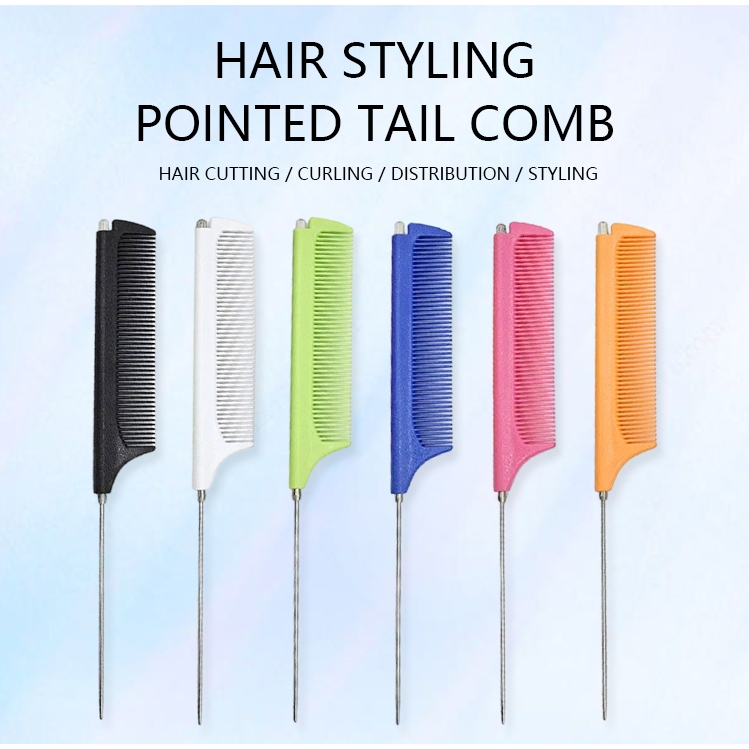 Retractable เหล็กเข็ม Highlight Pointed Tail หวีจัดแต่งทรงผมหวีผมช่างแต่งหน้า Hairdressing เฉพาะ Sage แยกหวีวิกผมเหล็กฟัน Com