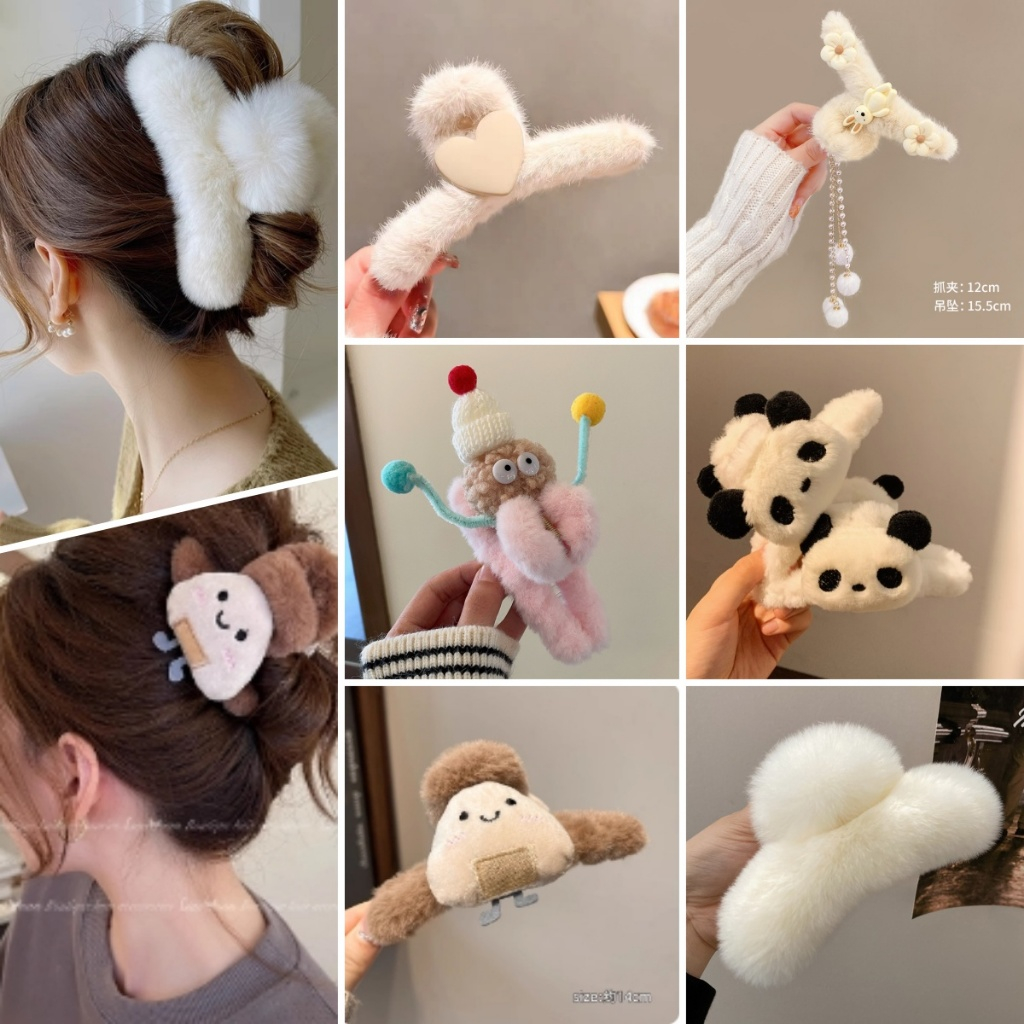 กิ๊บหนีบผมขนฟูสำหรับฤดูใบไม้ร่วงและฤดูหนาว รุ่นใหม่สำหรับผู้หญิง สำหรับติดด้านหลังศีรษะ เหมาะกับผมหน