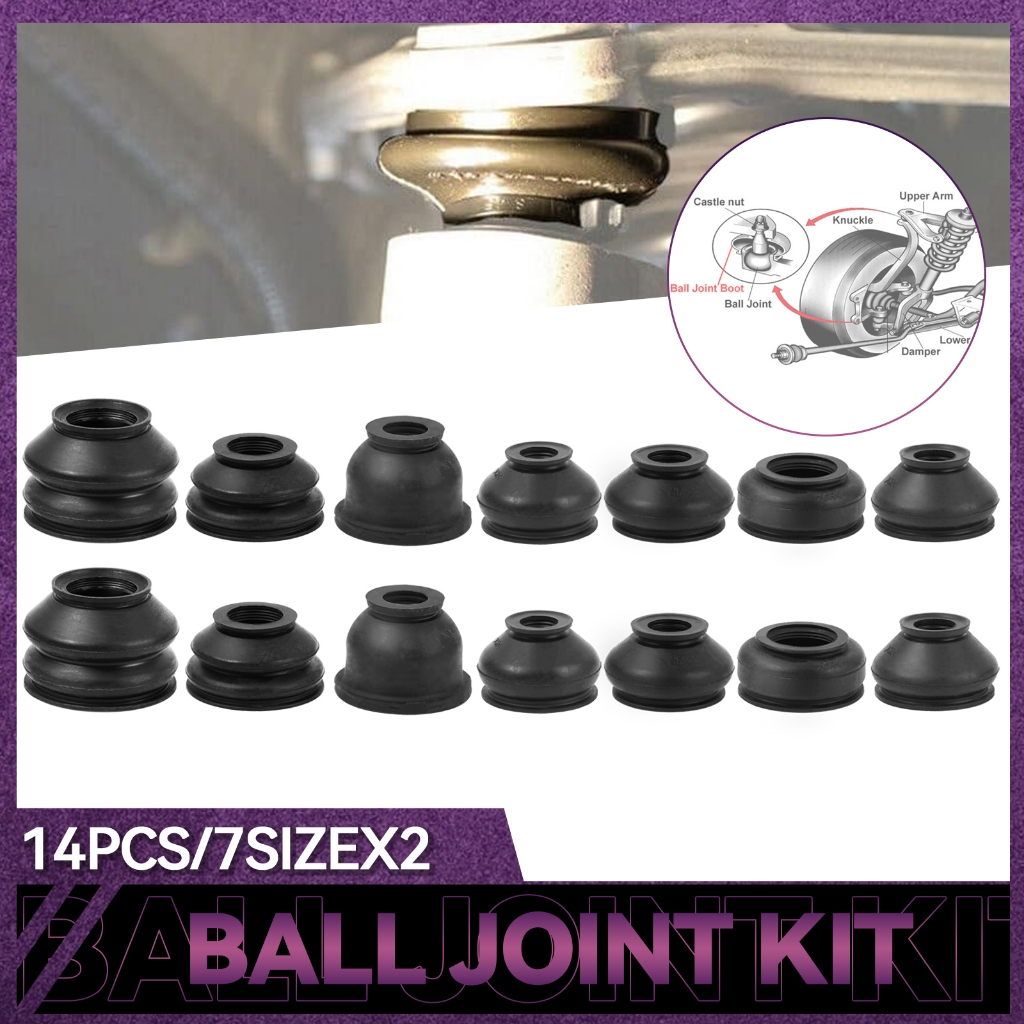 14x Universal Ball Joint Turn Rods ยางฝุ่น Boot Cover เปลี่ยนควบคุม Arm Protector รถ Suspension พวงมาลัยอุปกรณ์เสริม