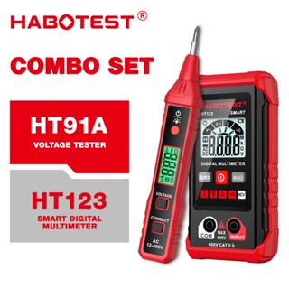 Habotest HT123+HT91A ชุดมัลติมิเตอร์แบบดิจิตอล DC/AC อัจฉริย…