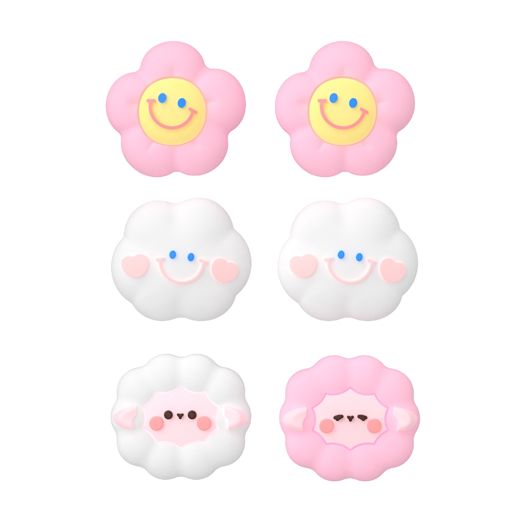 Iine Happy Cloud Smiling Flower & BaaBaa Sheep Silicone Joy-Stick Caps สําหรับ Switch Joy-Con