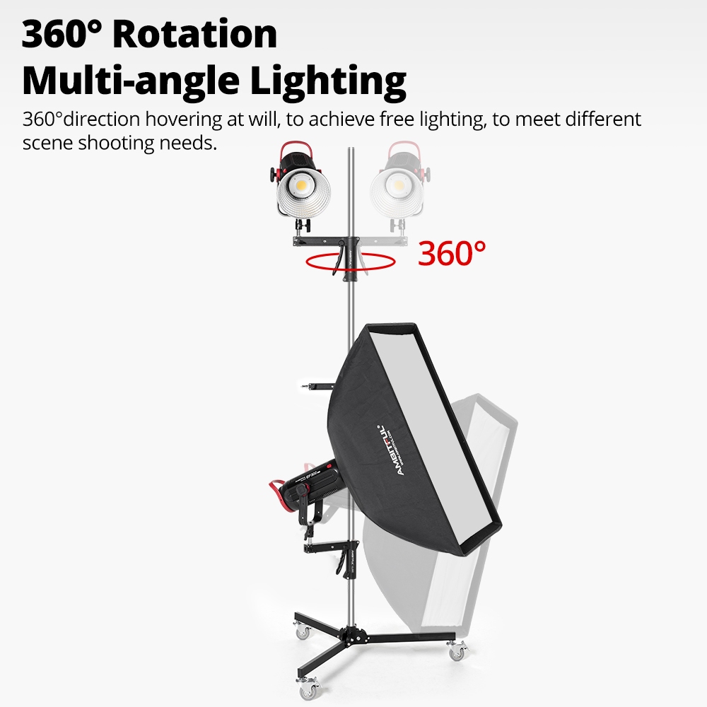 Ambitful AL-250 Multi-Functional Gun Grip Light Stand ปลอดภัยรับน้ําหนัก Stable สนับสนุน 1/4 และ 3/8 สกรู Widel - รูปที่ 5