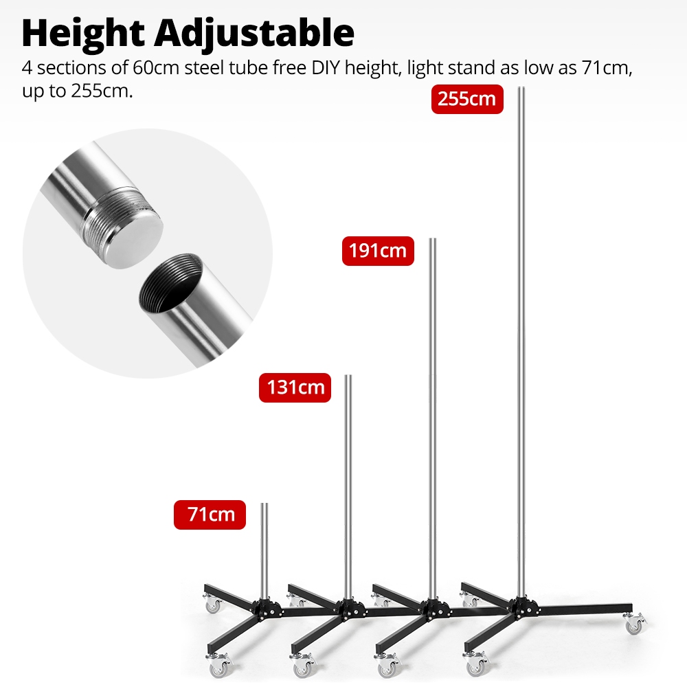 Ambitful AL-250 Multi-Functional Gun Grip Light Stand ปลอดภัยรับน้ําหนัก Stable สนับสนุน 1/4 และ 3/8 สกรู Widel - รูปที่ 7