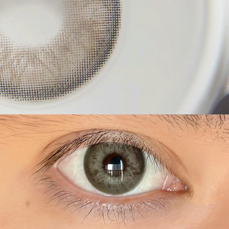 O2girl (COD) 2 ชิ้น Power(0~-8.00) สีเทาสีน้ําตาล Blcak สีฟ้า คอนแทคเลนส์สี เลนส์ตานุ่มธรรมชาติ ใช้ง