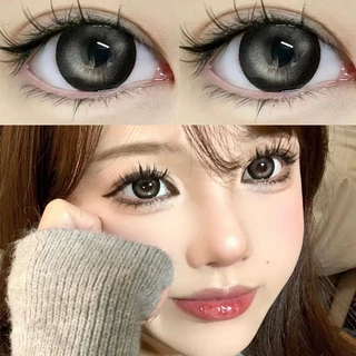 (COD) คอนแทคเลนส์เกรดสาว (0~-8.00) เลนส์อ่อนนักเรียนสีดําธรรมชาติสีน้ําเงินใช้รายปี 14.0-14.5มม
