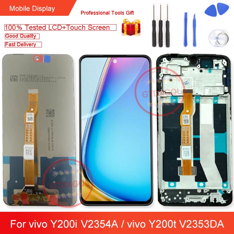 6.72 นิ้วสําหรับ vivo Y200i Y200t จอแสดงผล LCD หน้าจอสัมผัสอะไหล่ซ่อมเซ็นเซอร์
