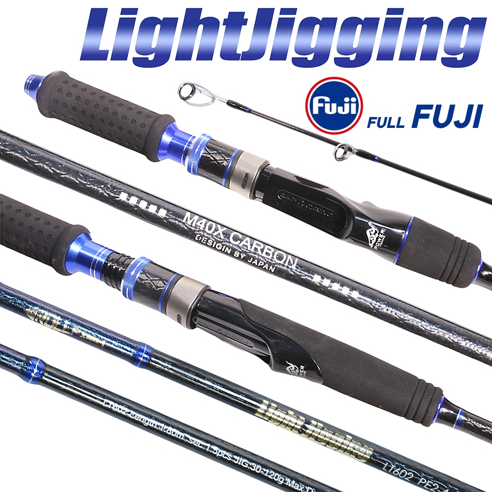 FUJI Guide Seat Jigging Rod คันสปินนิ่ง ลูเร้ เบ็ดตกปลา 15KG-20KG Full Solid Carbon Fishing Rod Light/Fast/Slow Jigging Rod ว่างเปล่าแข็งแข็งมีความเหนียวมากขึ้นไม่แตกหักง่าย