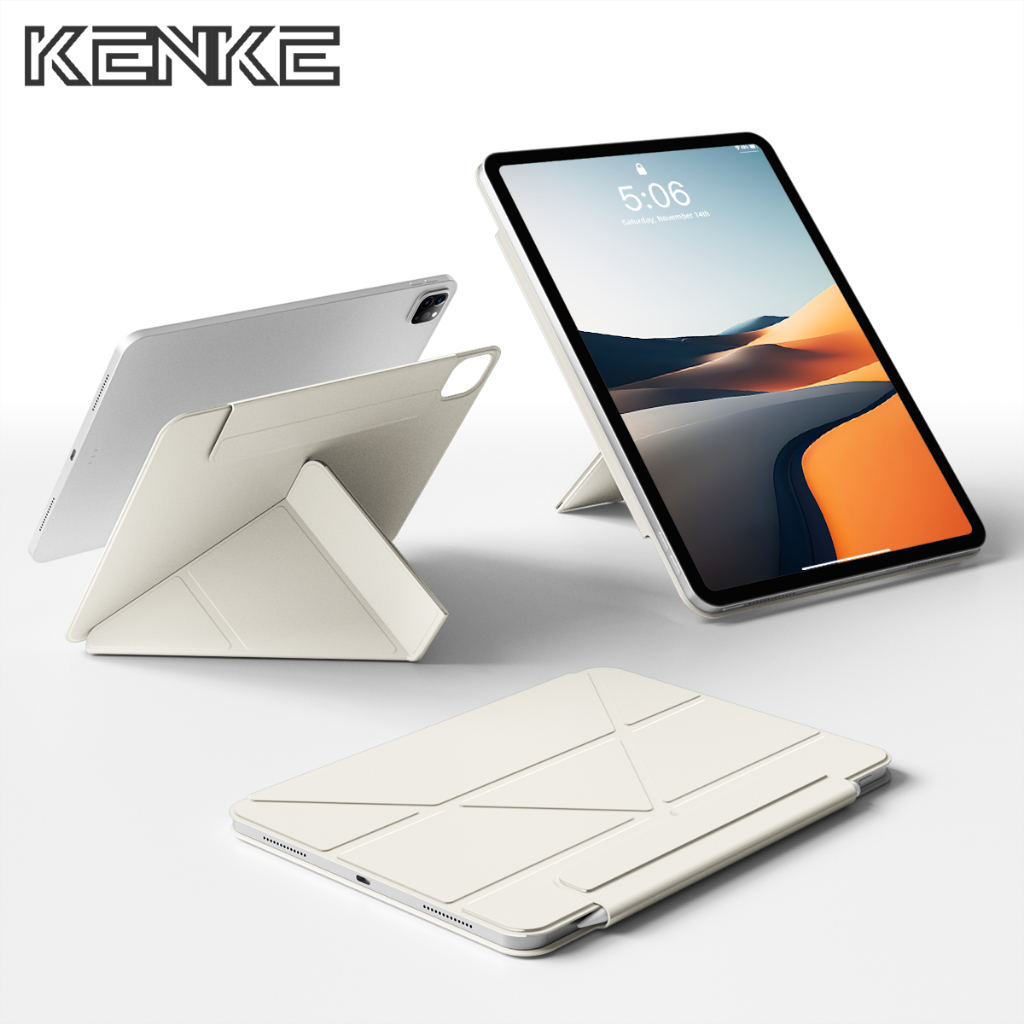 KENKE เคส iPad Y-พับมัลติฟังก์ชั่นแม่เหล็กเคสอัจฉริยะสำหรับ iPad 2026 iPad Air 6 11 inch ipad 10th gen 11 A16 pro 13 M3 Air 11 นิ้ว Pro 13 (M4) เคสไอแพด air4 Air 5 Air 11 Pro 12.9 เคส iPad Cover, รองรับการพัก/ปลุกอัตโนมัติ การปรับความสูงแนวนอนและแนวตั้ง